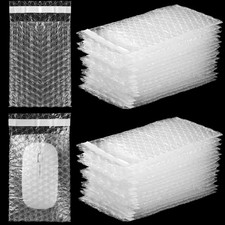 300 Pcs Clear Self Sealing Bubble Cushion Bags Double Wall Bubble Pouch Bag P...