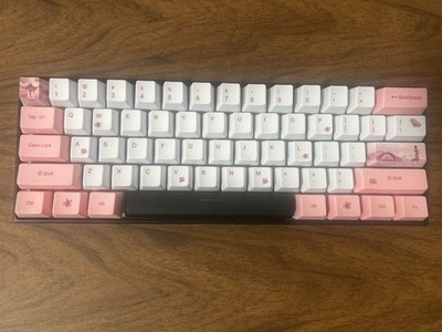   DIERYA 60% Mechanical Keyboard   Pink/Weiß   Keycaps geändert  