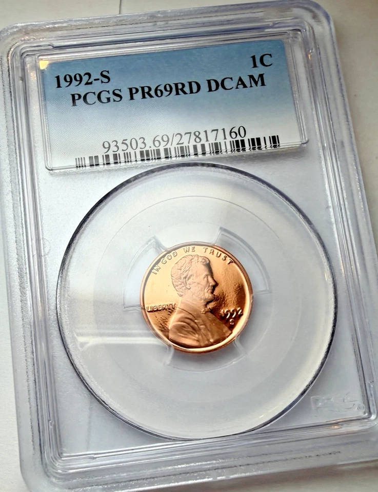 1992-S LINCOLN 1c Memorial ~ PCGS PR69RD Deep Cameo ~ 1 Pristine Spotless Coin! - Image 3 of 4