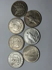 Morgan & Peace Silver Dollar Lot (7 Coins) 90% Silver 1882–1935