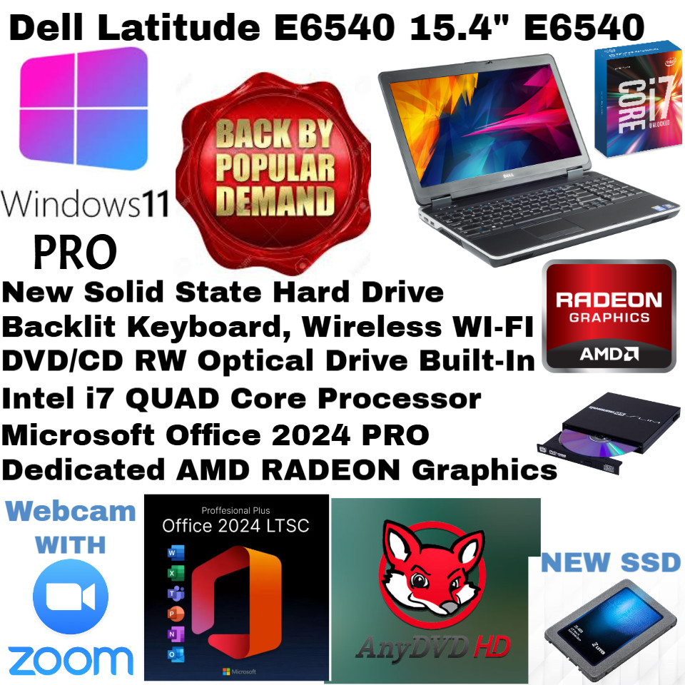 Dell E6540 Laptop with 1TB SSD