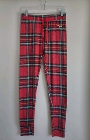 PINK Victoria's Secret 3 pc Cozy Soft Long Sleeve Pant Plaid Pajama Set Logo NWT