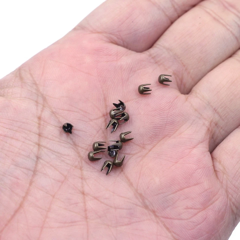 Mini bolsas de costura zapatos ropa remaches tachuelas puntos punk pico 3 mm suministros artesanales - Imagen 2 de 4