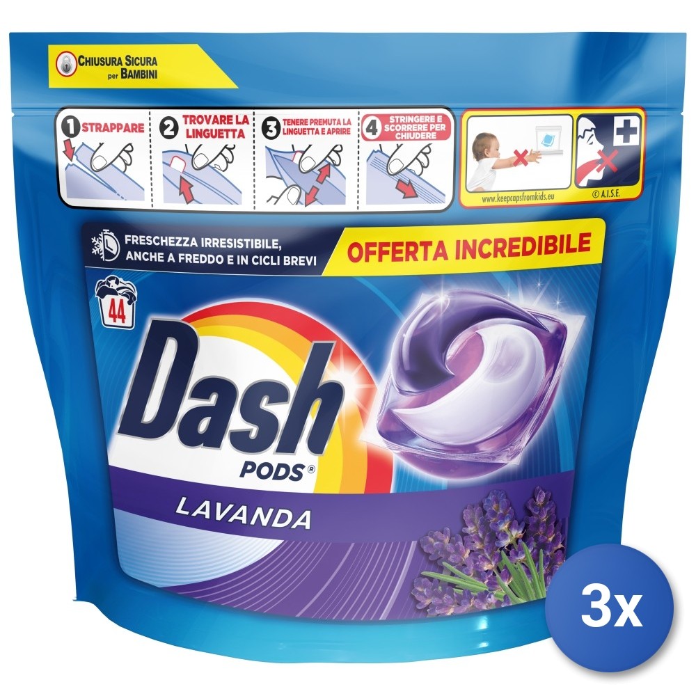 Dash Ecodosi Lavanda 3x44 Pezzi - Offerta Risparmio Made in Italy