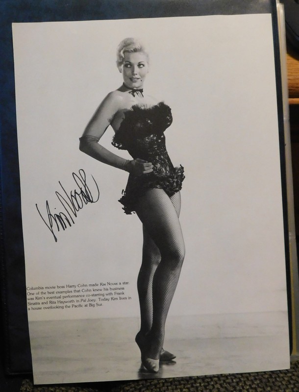 Kim Novack autographed 8x10 paper cut of this sexy & beautiful actress