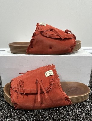 Visvim Shaman Christo Red Suede Folk Sandals