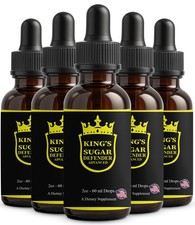 5 Pack King's Sugar Defender Drops -Premium Blood Health Support Formula