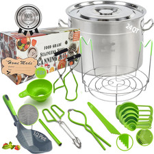 Food Grade 24 Qt. Stainless Steel Water Bath Canning Pot & Canning Supplies Star