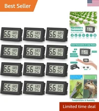 Compact Mini Digital Thermometer & Hygrometer - 12 Pack for Precise Monitoring