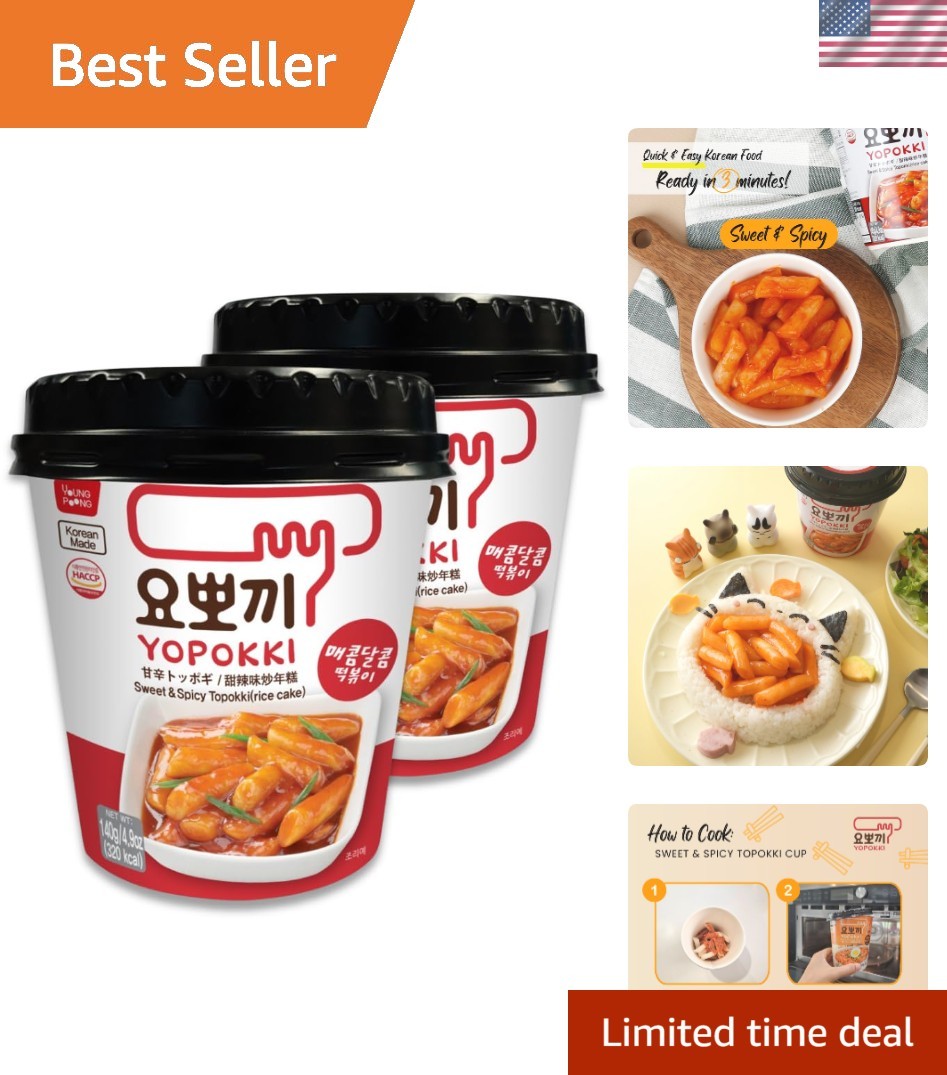Tazas Tteokbokki instantáneas dulces y picantes - listas en minutos, perfectas para la universidad