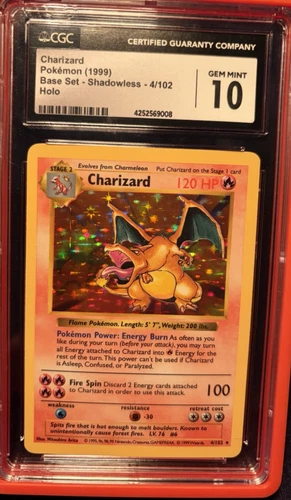 FOR: coins_plus 1999 Charizard Shadowless CGC 10