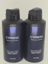 Bath  Body Works Mens Collection Cypress Body Spray x2 - 3.7oz each light dents