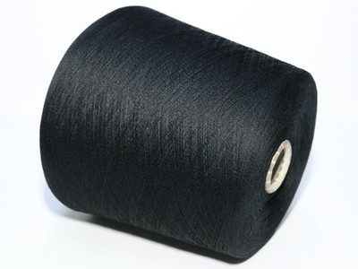 G28 (80 /kg) 1050g STELLA 55% SEIDE / 45% BAUMWOLLE SCHWARZ (60/2) Zwirn Wolle