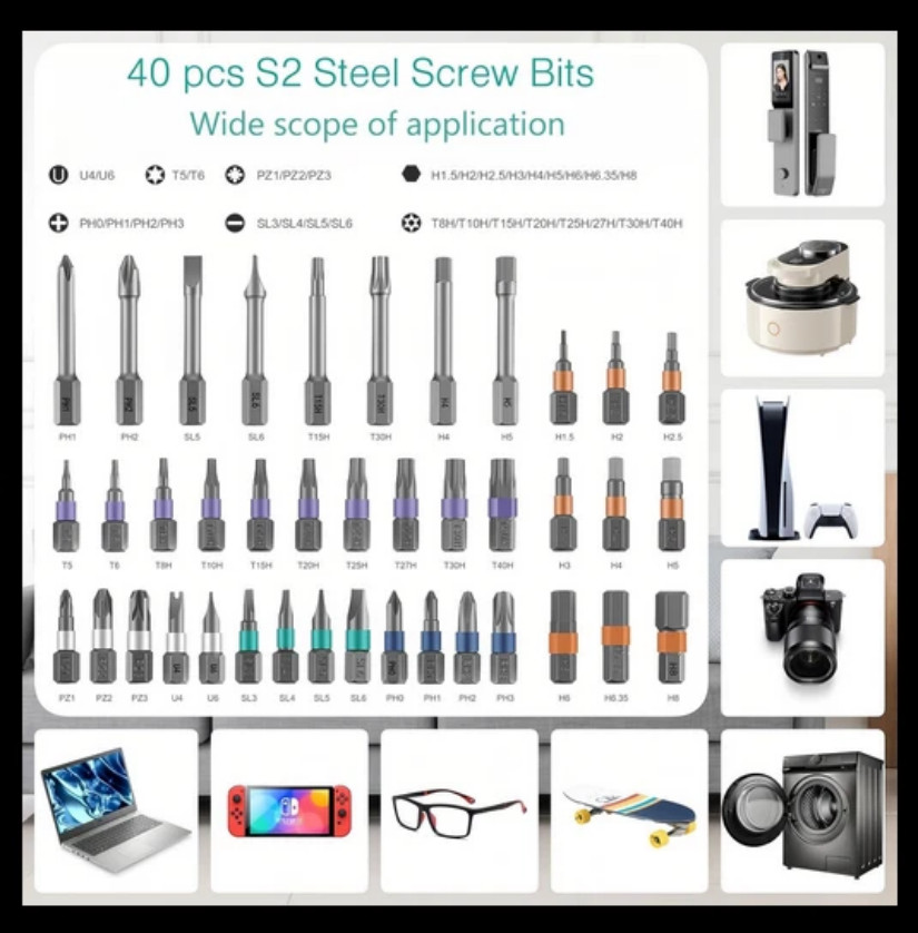 42in1 Magnetic Screwdriver Set, DIY Ratchet Screwdriver Set Multi Bit Magneti&&&