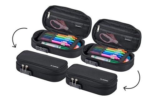 Locking Pencil Case, For Office & School Supplies, Travel Organizer Bag, Comp...