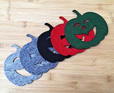 Untersetzer Filz 4er Set  Halloween Glasuntersetzer 5 verschiedene Farben