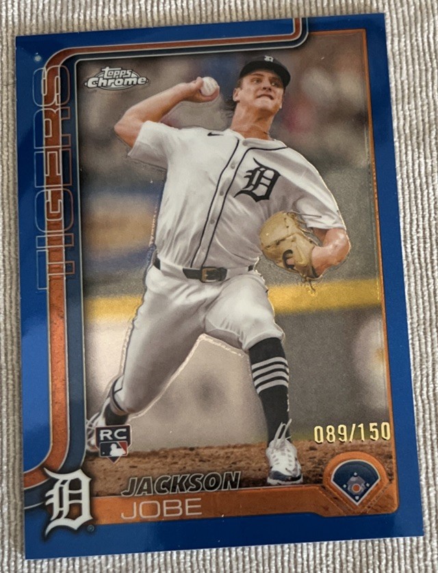 2025 Topps Chrome #249 Jackson Jobe /150 Blue Refractor Detroit Tigers Rookie
