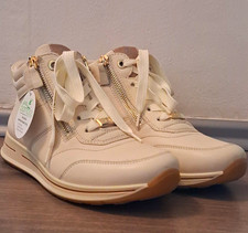ara Mid Top Sneaker Leder Beige EU 37,5 Schnürung/Reißverschluss …