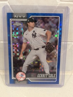2026 Topps Chrome Gerrit Cole #191 Blue X-Fractor 144/150 Yankees