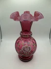 VTG Fenton Cranberry Red Vase G. McGuffey #1035/6000 LTD Edition