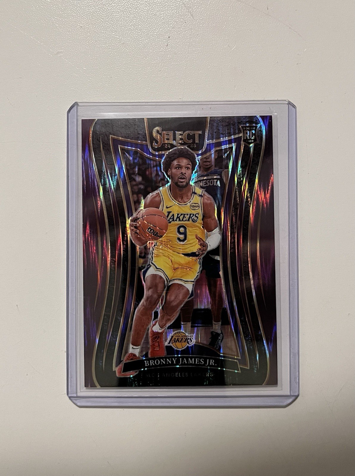 2024-25 Panini Select - Mezzanine Bronny James #369 Purple Flash Prizm /249 (RC)