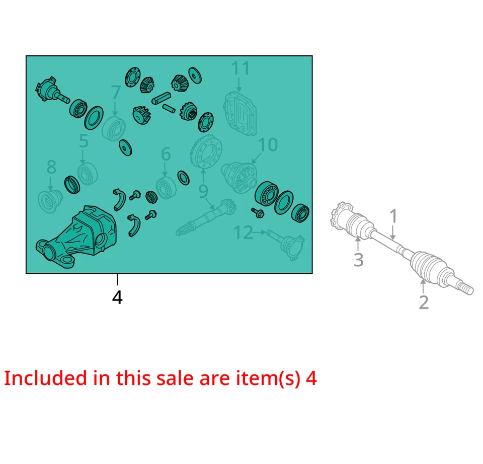 Portador diferencial trasero relación 3,36 se adapta 07-15 ARMADA 2573078 Foto 4 de 4