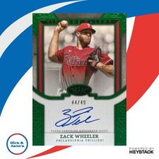 2024 Topps Tier One Zack Wheeler Talent Auto Green Foil 44/49 Phillies