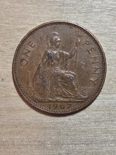 Great Britain 1-Penny coin, 1967. KM# 897, bronze. Queen Elizabeth II.