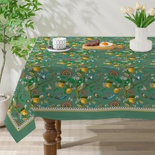 Spring Tablecloth 60x84 Inch Rectangle - Lemon Hummingbird Green Spring Decorati