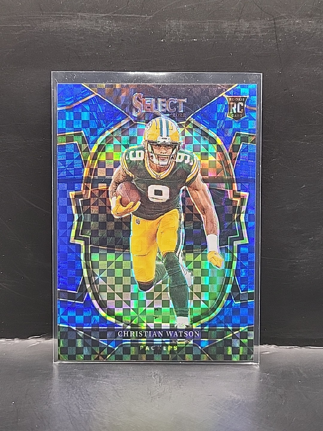 2022 Panini Select - Christian Watson #53 Blue Checkerboard Prizm RC #d/199