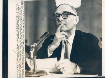 1959 Bloomfield Francis Brown Schering Corp Senate Testimony Wirephoto 7x9