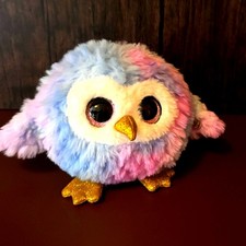 FIFA Goldie Owl Fuzzee Tail Plush Interactive Soft Kid Toy - Pink Blue - WORKS