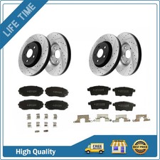 Front Rear Drilled Slotted brake Rotors Ceramic Pad Kit for 2007-2015 Mazda CX-9