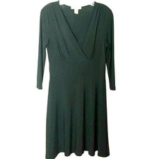 White House Black Market Women Dress Black Evening Long Sleeve Career Cocktail M