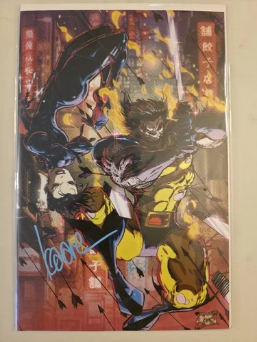 Wolverine #1 Virgin Facsimile Signed By Kaare Andrews Megacon