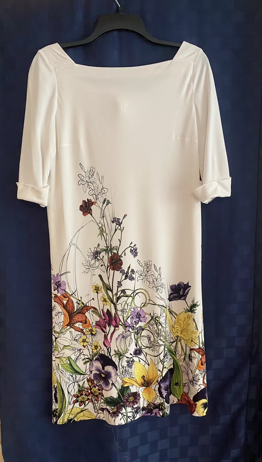 Robe gaine longueur genou imprimé floral blanc Gucci taille IT 42 US 8