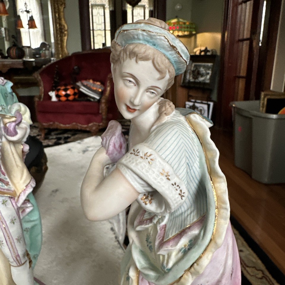 Antique KALK German Man & Woman BISQUE Continental Masquerade Mask Large Germany eBay