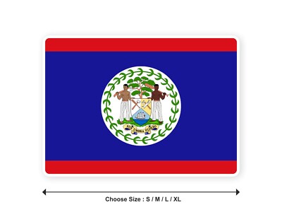 Aufkleber Flagge BELIZE Belizien 10cm(S) - 28cm(XL) Sticker weißer Rand