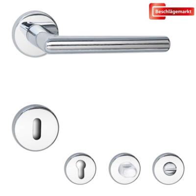 Rosettengarnitur Linea Cali Polo BB/PZ/WC chrom poliert Türdrücker Klinke Griff