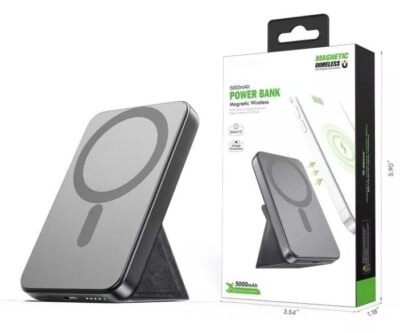 EK-4001 5000mAh Magnetic Wireless Power Bank Fast Charging with Foldable Stand