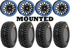 Kit 4 GMZ Ivan IRONMAN Stewart 32x9.5-14 on HL23 Beadlock Matte Black Blue FXT