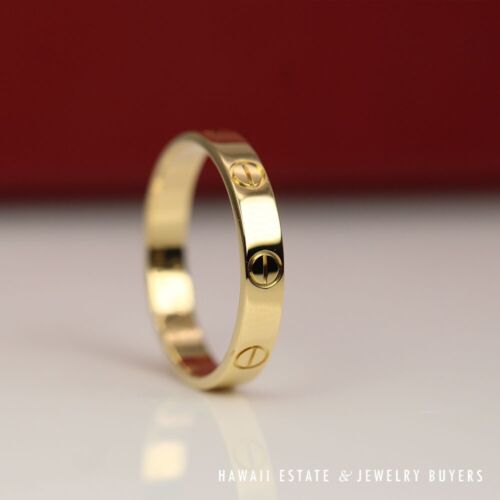 Authentic Cartier Love Ring 18K Yellow Gold 3.5mm Band Size 57 - Picture 1 of 7