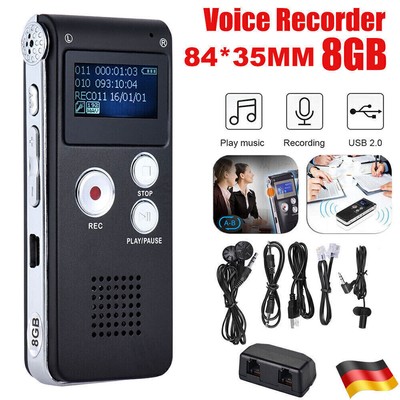 Digital Voice Recorder Dictaphone Audio MP3 Player Sound Voice Recording Device