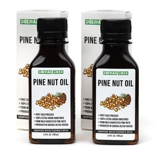 2 Pack x 100ml Siberian Pine Nut Oil 100% Extra Virgin Cold Pressed Unrefined