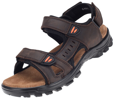 Herren Sandale Outdoor Trekking-Sandalen Leder Freizeit Schuhe
