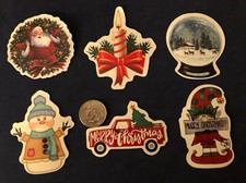 Christmas Holiday Stickers 6 Sticker Lot New