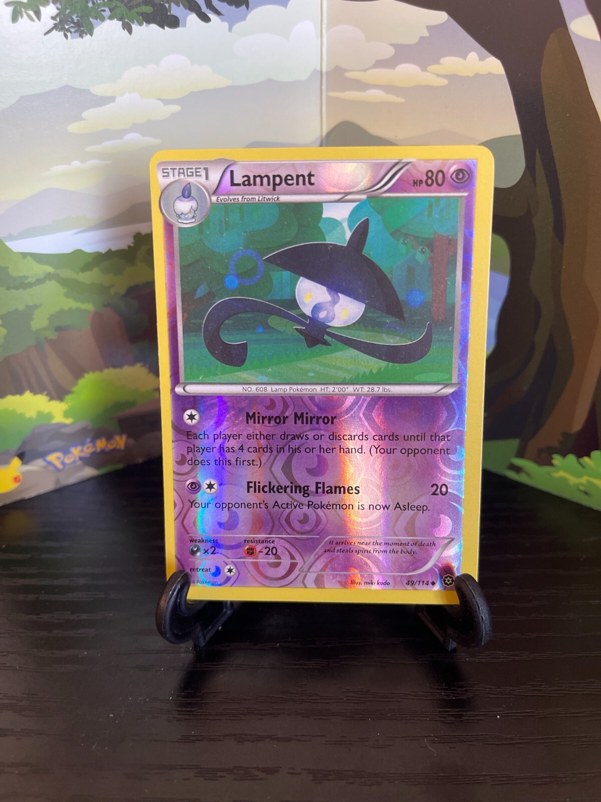 Lampent 49/114 - Steam Siege - Uncommon - Reverse Holo - Pokemon Card TCG - LP