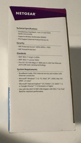 NETGEAR R6020 750 Mbps 4 Port Dual Band WiFi Router (Ethernet Cable Missing) - Picture 7 of 10