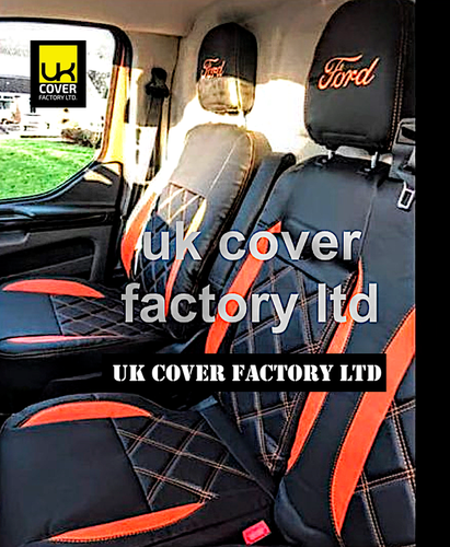 ORANGE BENTLEY VAN SEAT COVER FORD TRANSIT CUSTOM 2012-2023 A29 - Picture 6 of 8