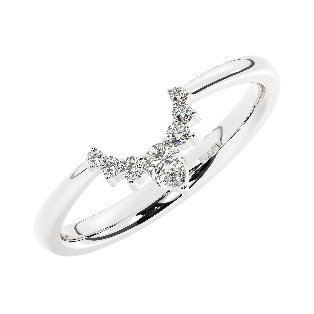 White gold shop diamond wishbone ring